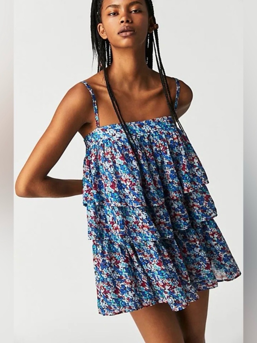 Free People FP One Talia Tunic in Blue Floral M